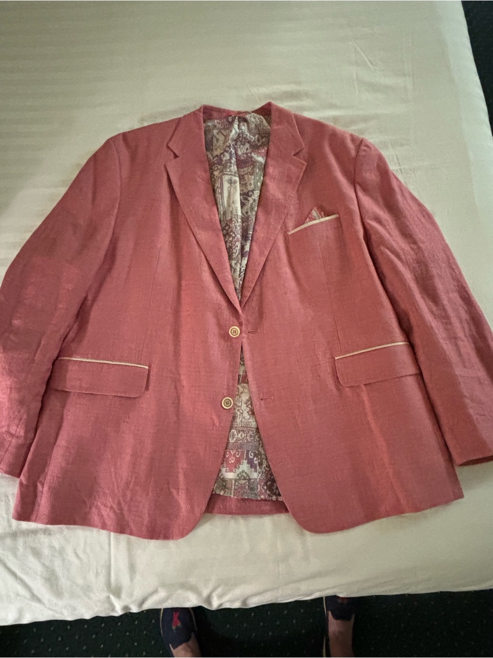TALLIA Dusty Rose Linen Two-Button Blazer